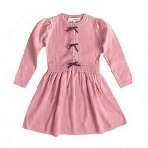 NEW HOPE & HENRY girls' organic button front sweater dress in rose